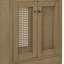 Meuble-lavabo 24 po avec lavabo en céramique, meuble de rangement en rotin avec deux portes et tiroir, structure solide, naturel