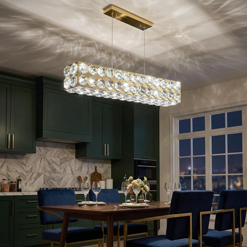 Lustre moderne pour salle à manger, Long 24 po, Doré