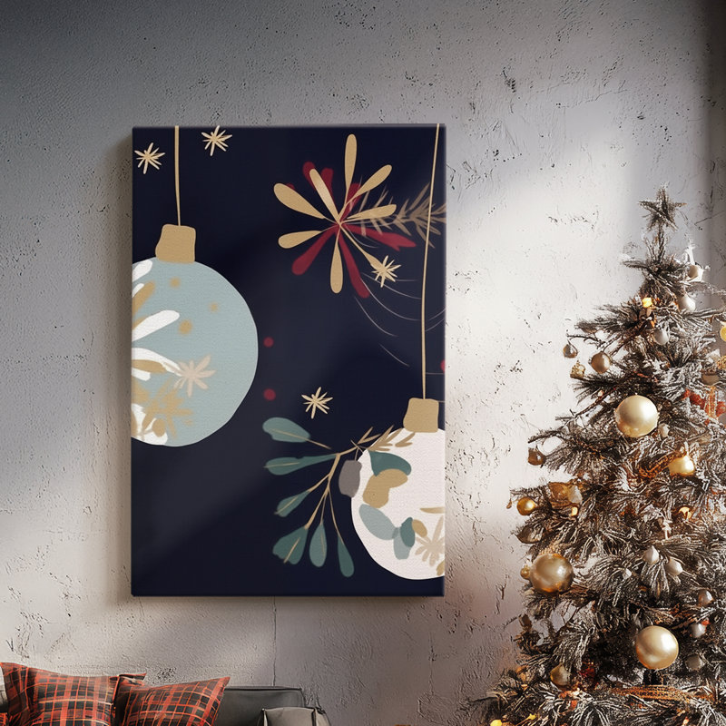 Minuit de sapin d'hiver pâle - Toile tendue avec châssis de qualité supérieure, H 18 po x l 12 po