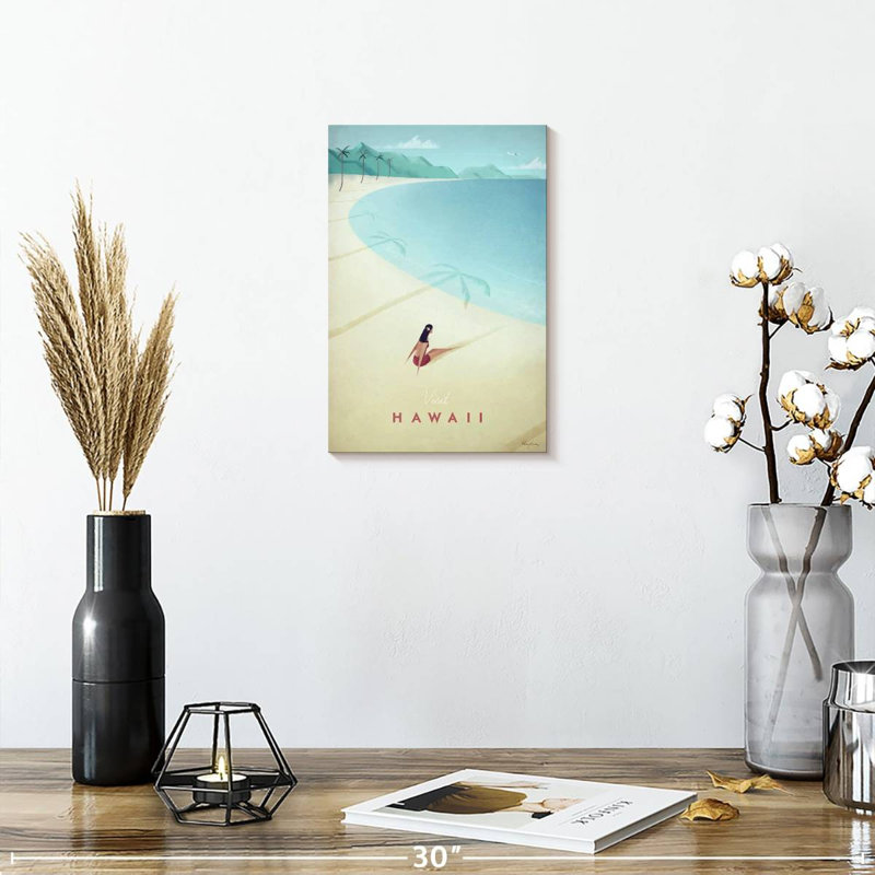 Affiche de voyage rétro Aime, visite d'Hawaï, H 12 po x l 8 po