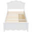Lit plateforme simple en bois avec tête de lit et deux tiroirs de rangement, finition blanche-982983913