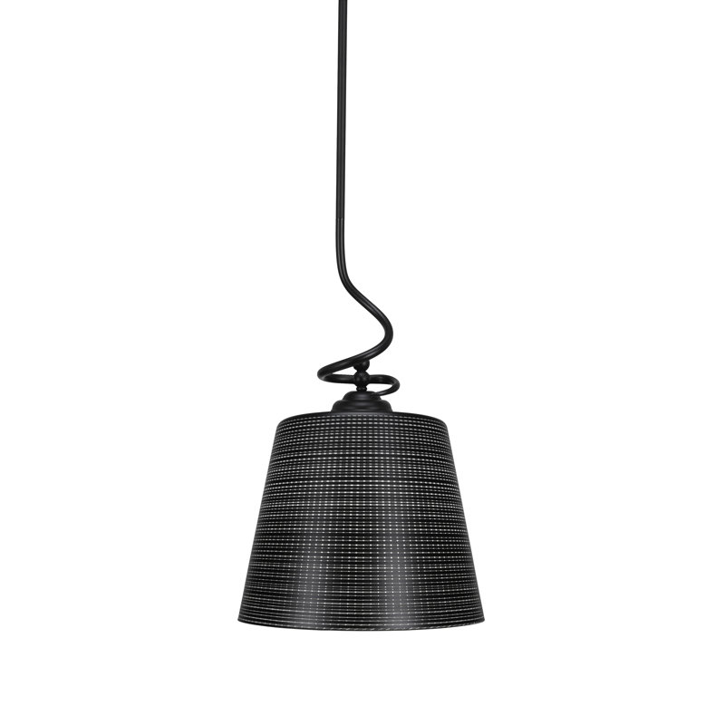 Capri Stem Hung Pendant, White, Matte Black