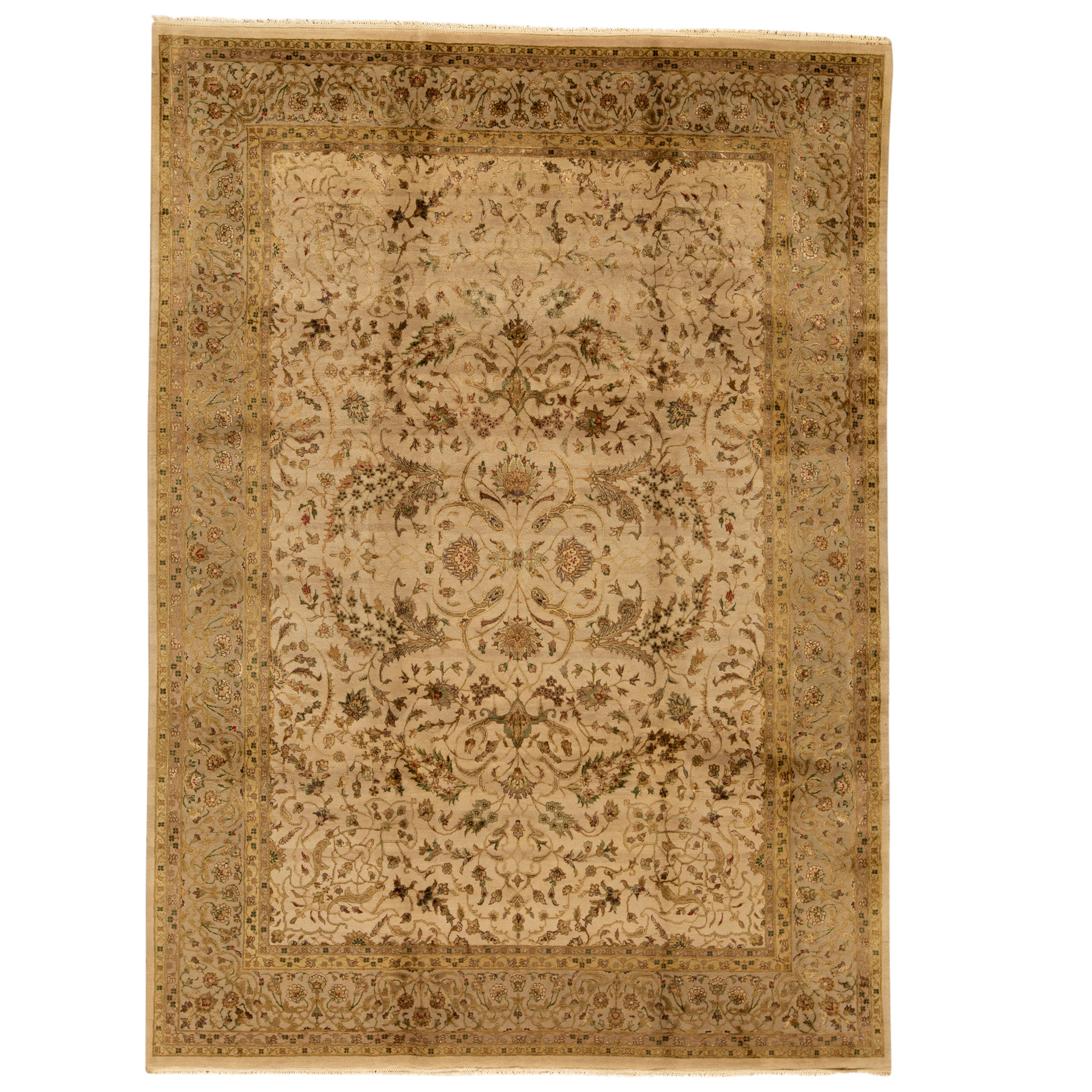 Bokara Rug Co., Inc. High-Quality Hand-Knotted Ivory And Taupe Area Rug ...
