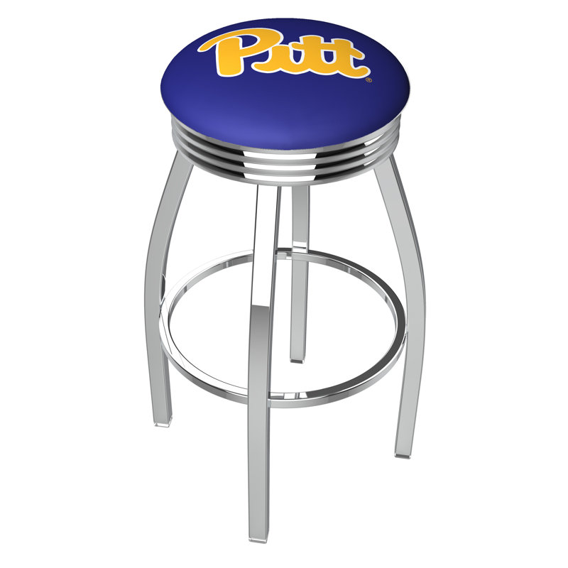 Tabouret de bar Logo Series, Tabouret de bar d'une hauteur de siège de 30 po, Noir soudé uni, Université de Pittsburgh