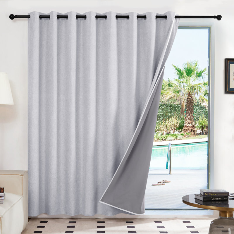 Marcarthur Blackout Curtain Single Panel, 100" W x 108" L, Light Gray