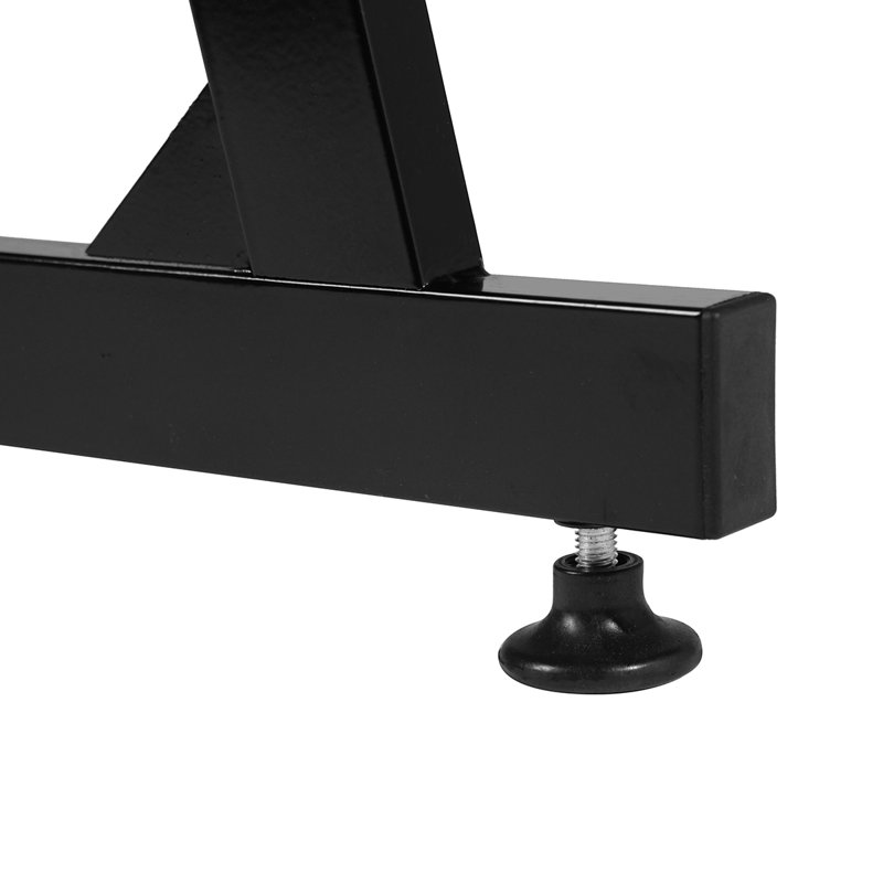 Appel L-Shaped Metal Base Writing Desk, Black