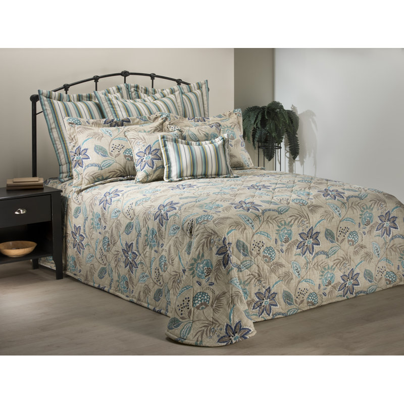 Tradewinds Tropical Cotton Floral Bedspread, King Bedspread