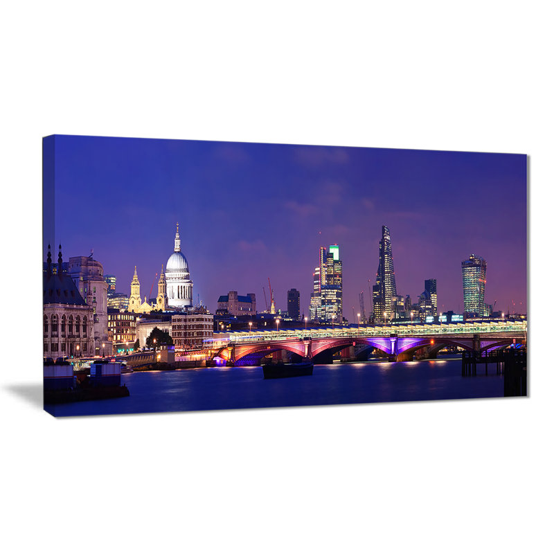 « paris night panorama », reproduction de photo sur toile, H 20 po x l 40 po x P 1po