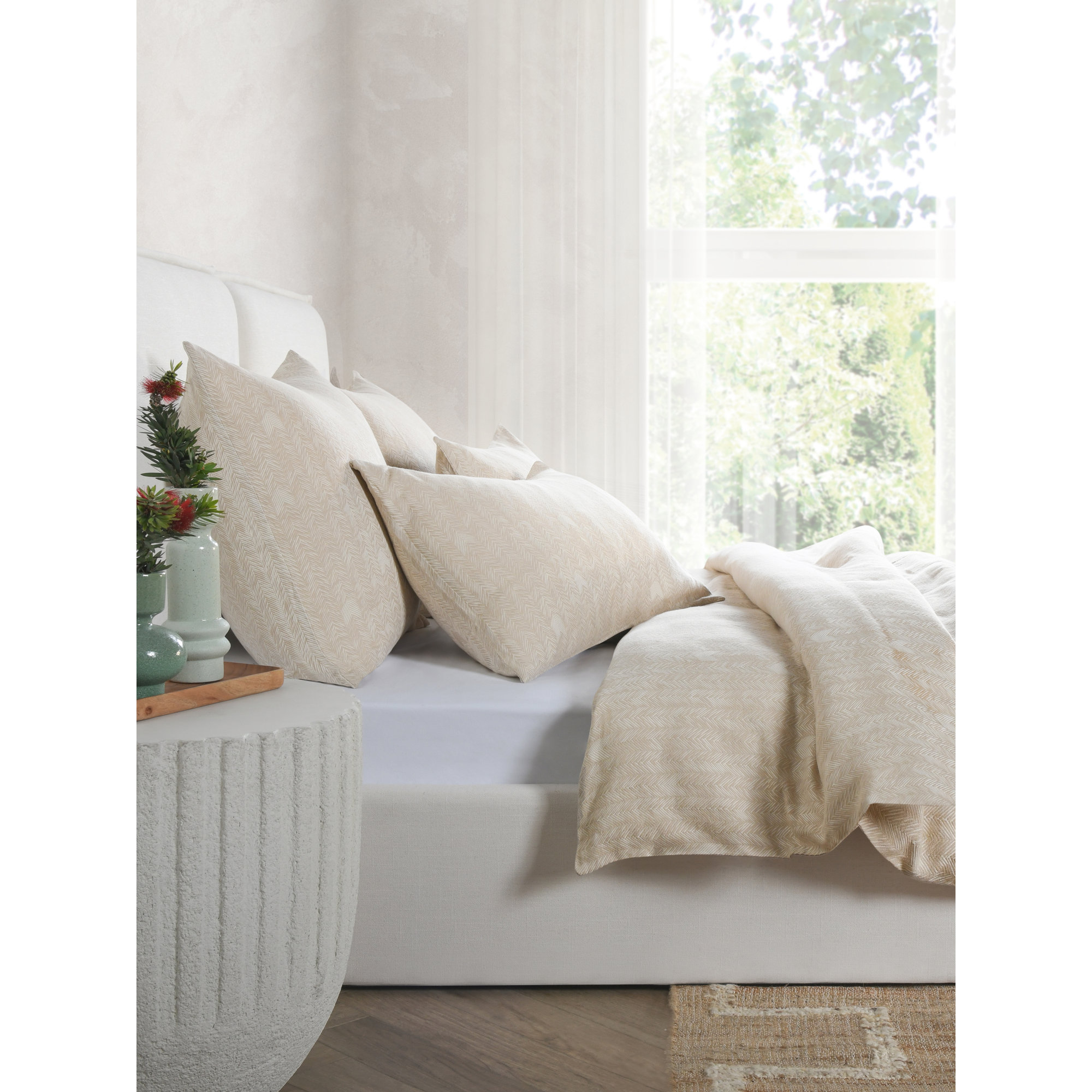 Verbier Cotton Blend Sham, King, Beige