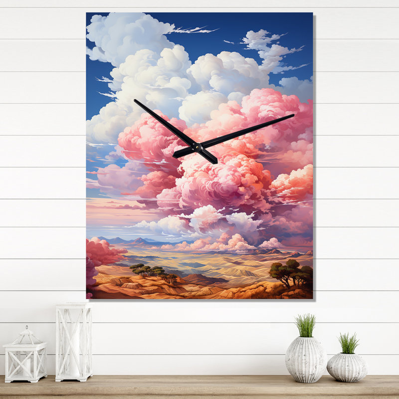 Horloge murale moderne Clouds Skys Canvas VII - Landscape & Nature, Grand