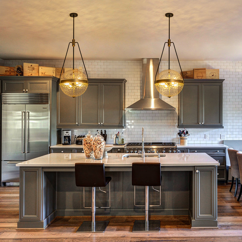 4-Light Dimmable Dimpled Glass Pendant