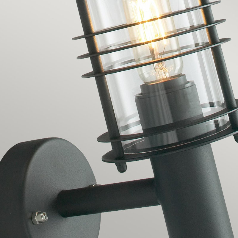 Outdoor Armed Sconce, Black, 31cm H x 27cm W x 29cm D