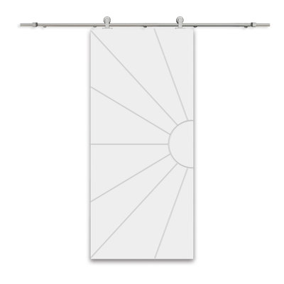 Hollow Paneled Painted with Installation Hardware Kit Barn Door