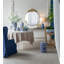 Grand miroir mural rond 36 po x 41 po avec cadre en métal doré
