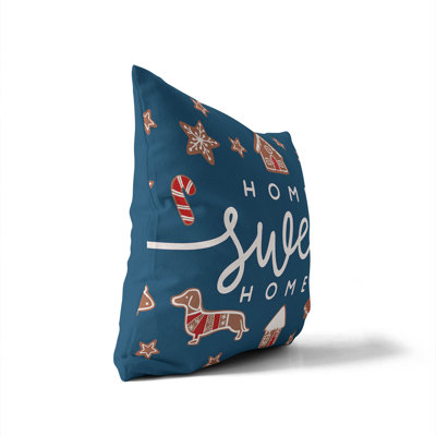 Gingerbread Home Sweet Home Seasonal Indoor Throw Pillow