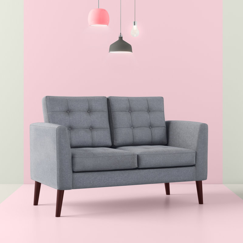 Upholstered 55.9'' Loveseat, Light Gray