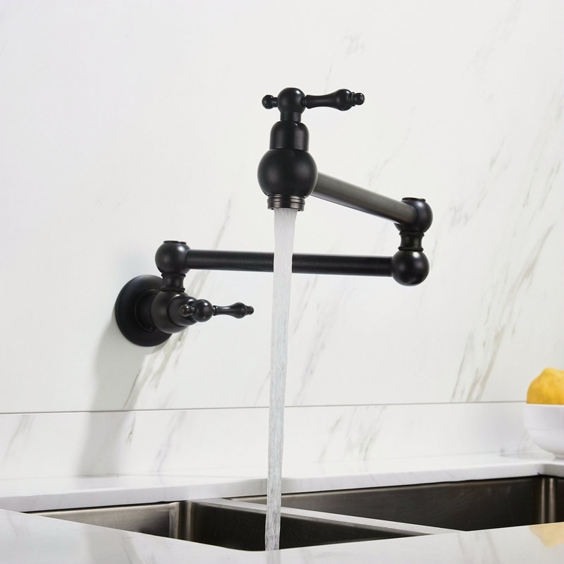 Pot Filler Faucet Wall Mount, Matte Black