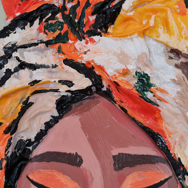 Elena - Wrapped Canvas Painting, 50cm H x 50cm W x 3cm D