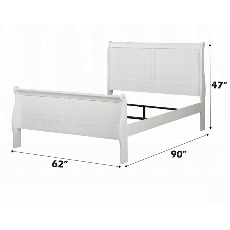 Louis Philippe Bed, Queen, White