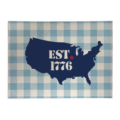 Gingham Low Profile Kitchen Mat