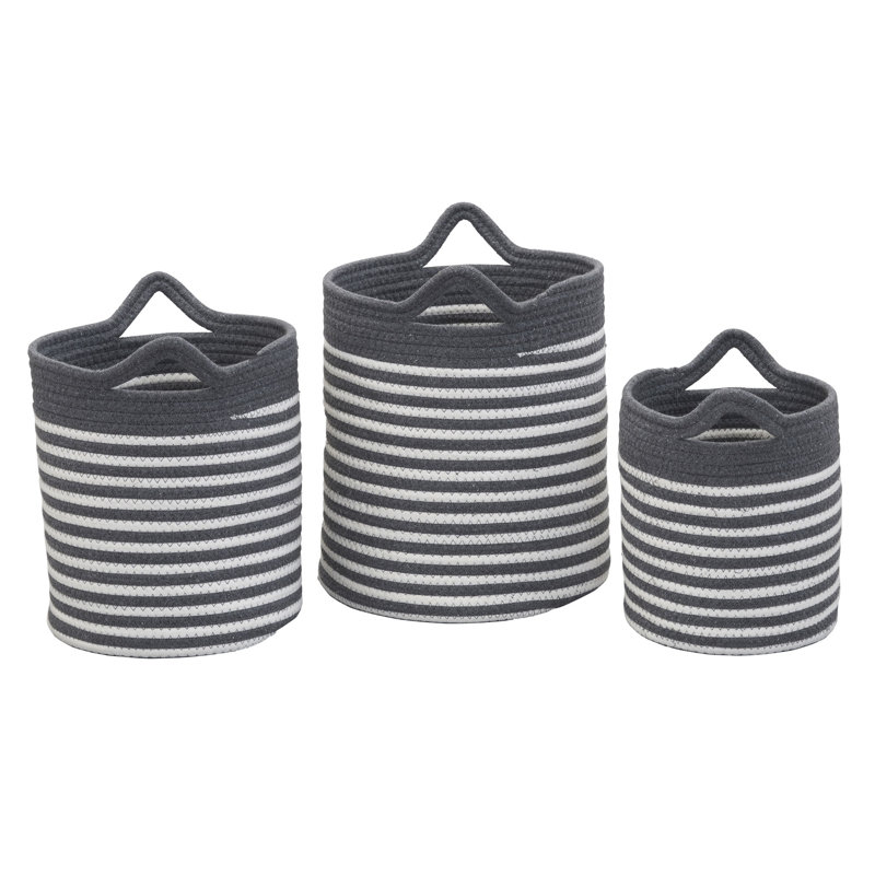 Trio de panier en corde de coton Artisan