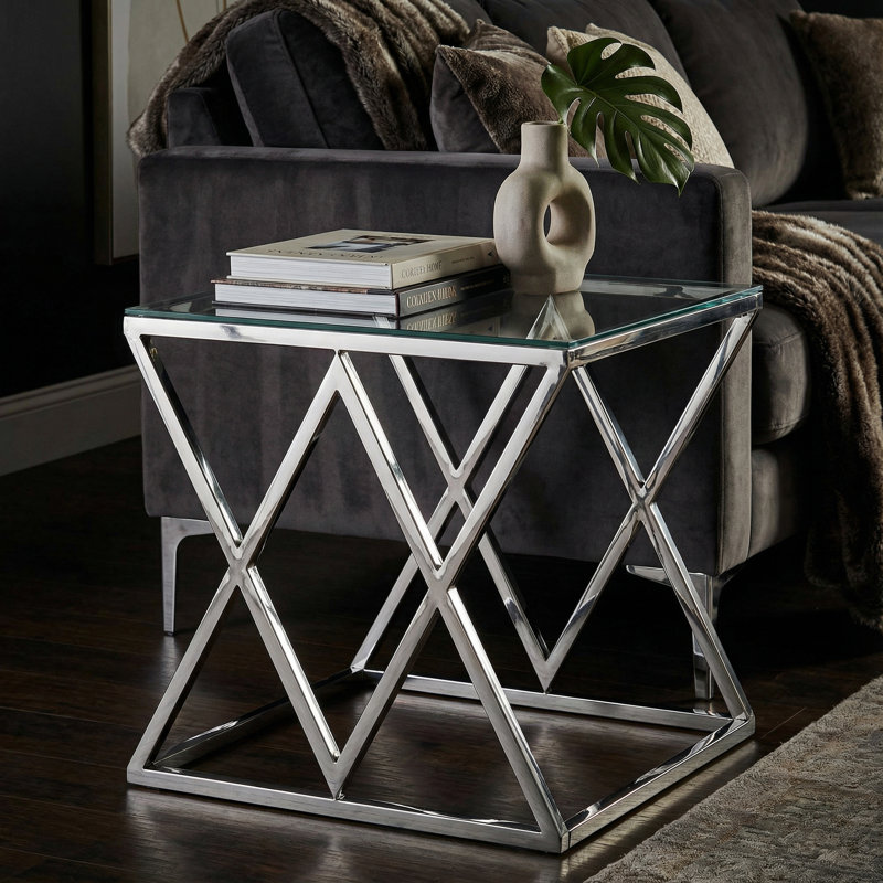 Lorden Glass Top End Table