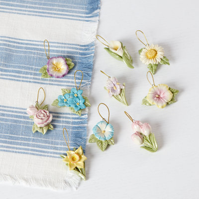 ORNAMENT TREES Celebrate Flowers 10-Piece Ornament Set