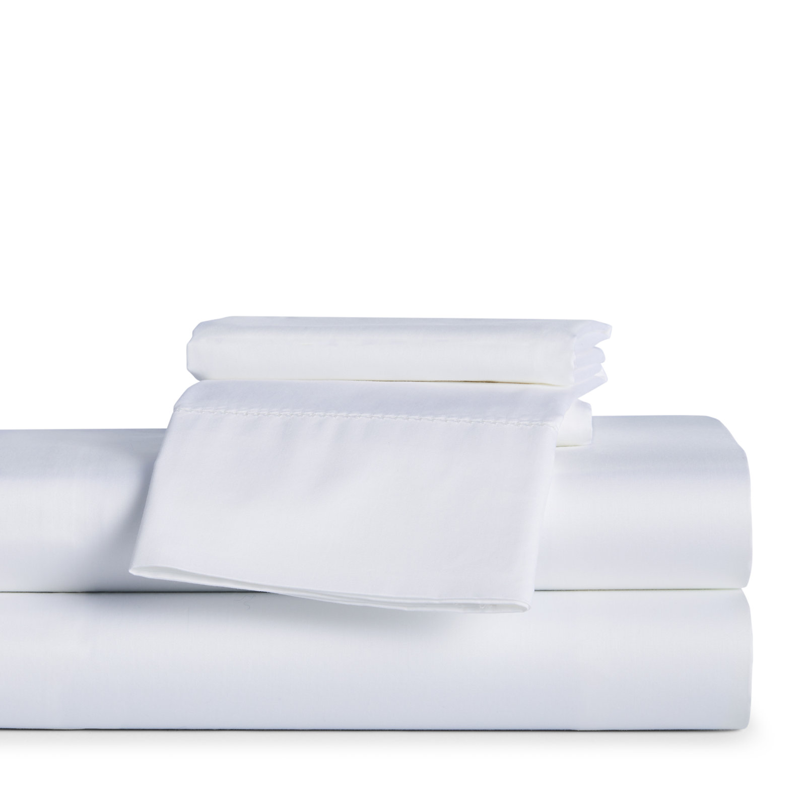 Brina Cotton Sheet Set, Twin Sheet Set with 1 Pillowcases, White
