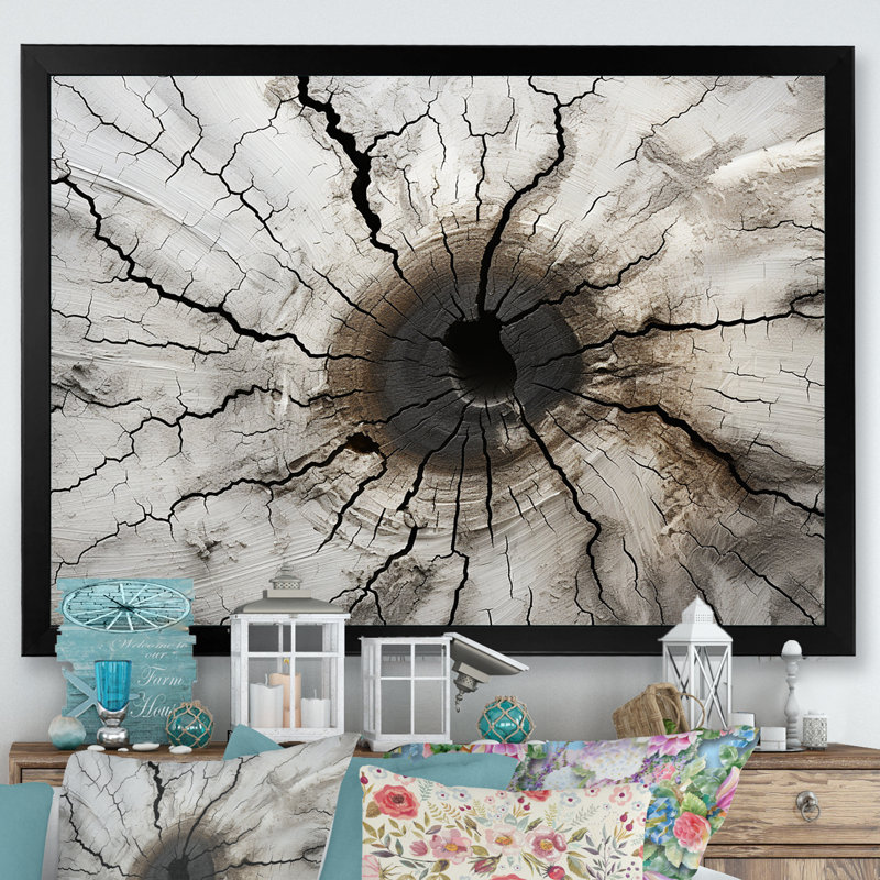 «Tree Cut Stump Beauty I», reproduction sur toile, H 24 po x l 32 po x P 1 po, Cadre simple noir