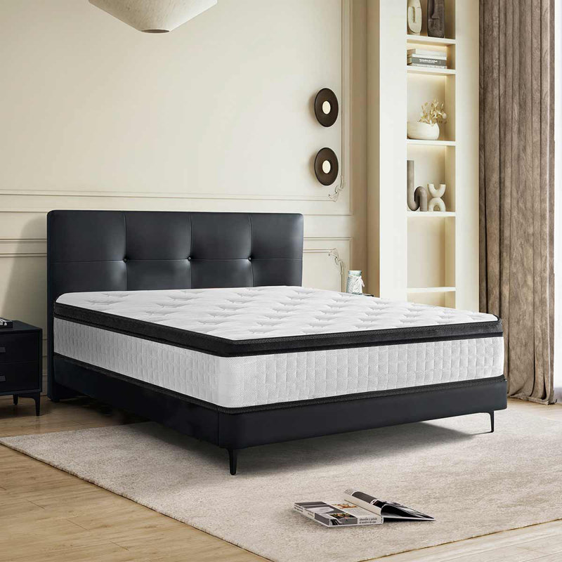 12 Inch Hybrid Mattress Pocket Spring Memory Foam Medium Firm Mattress In A Box, Queen
