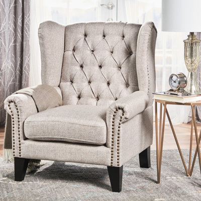 Chaise d'appoint ravissante ornée d'un tissu beige