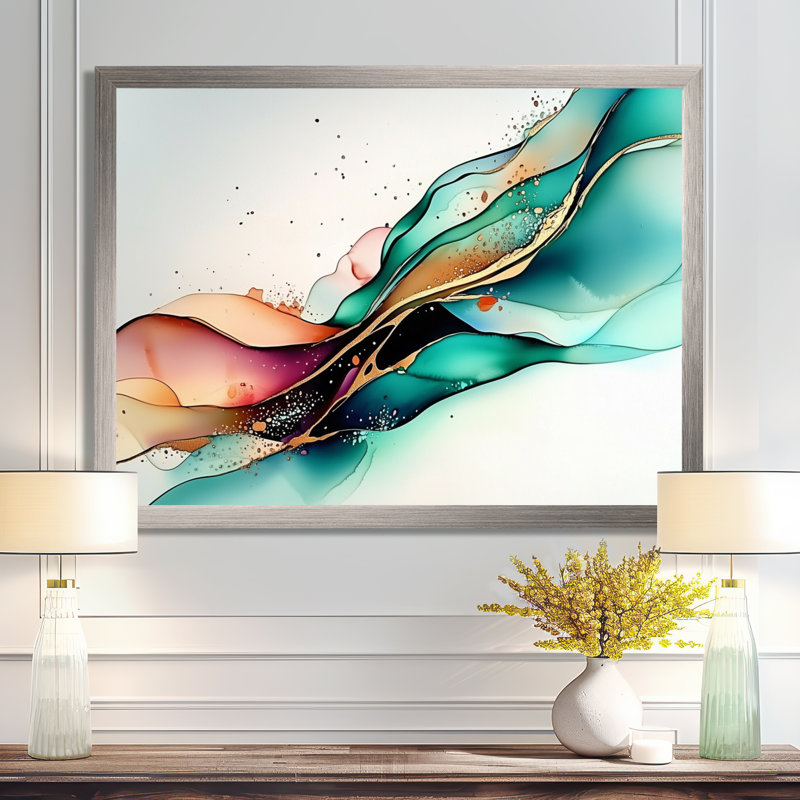 «Ethereal Violet», impression sur art abstrait moderne, Reproduction encadrée d'une seule photo sans pass, Argent argent