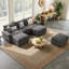 Canapé modulaire rembourré en U de 123 po avec 3 repose-pieds Colbey-290264654-293647916