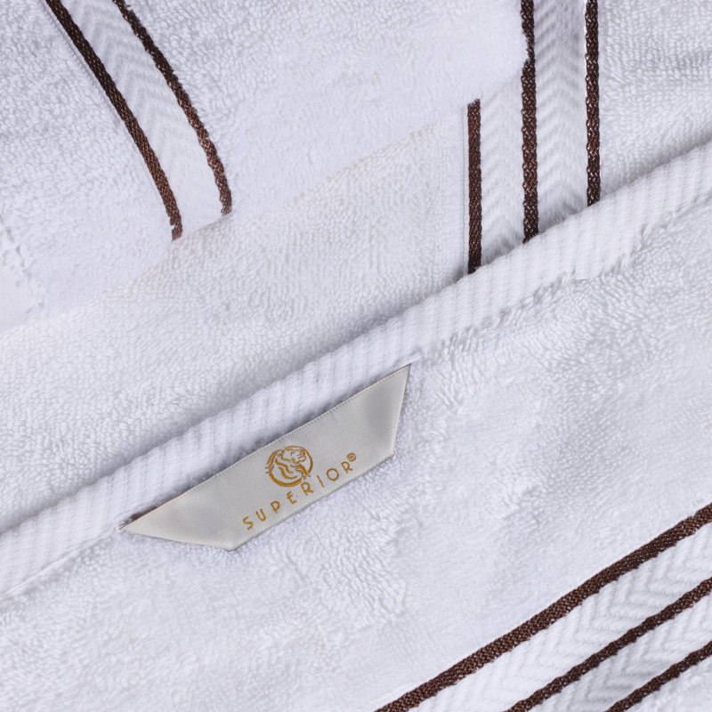 Hotel Turkish Cotton 12-Piece Face Towel Set, Ultra-Plush & Luxury Weight, Chocolate