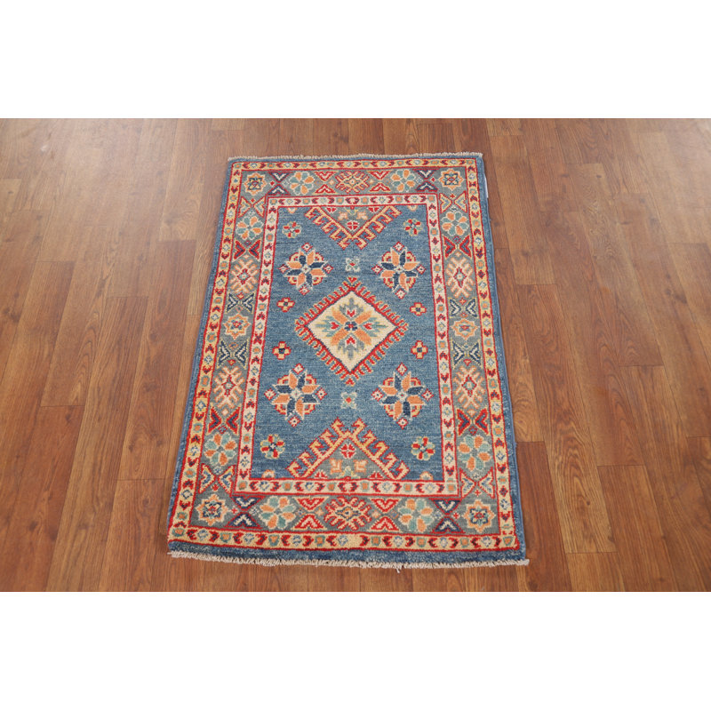 Tapis décoratif bleu Kazak