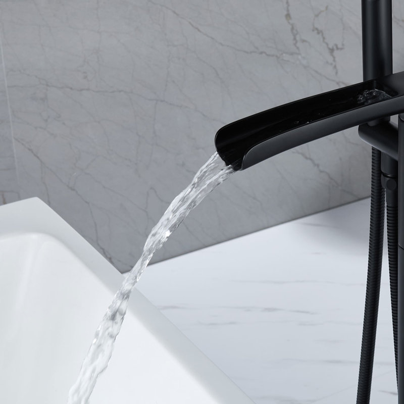 Robinet de baignoire sur pattes à poignée simple, Noir mat