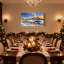 Paysage de Noël enneigé avec volcan et décorations de Noël, ensemble de 3 impressions sur toile-2119036843