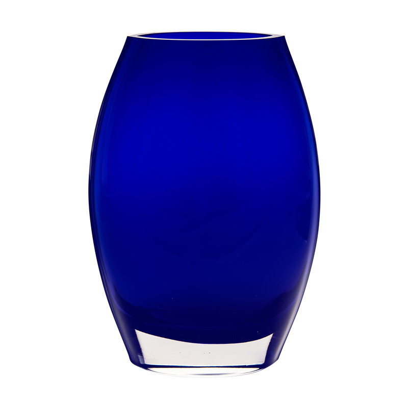 Classic Clear Handmade Glass Table Vase, 10.13" H x 6.5" W x 4" D