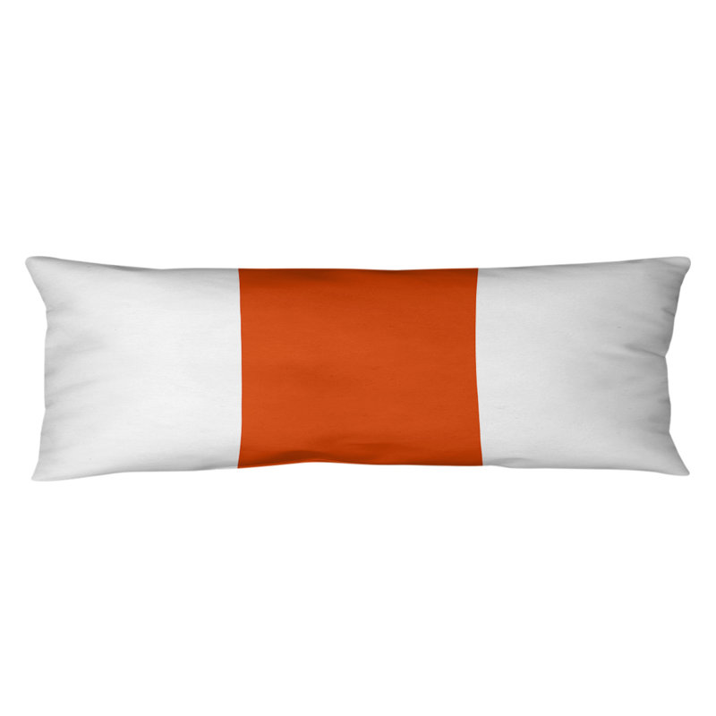 Polyester Medium Pillow, Aaru , White/Orange Middle