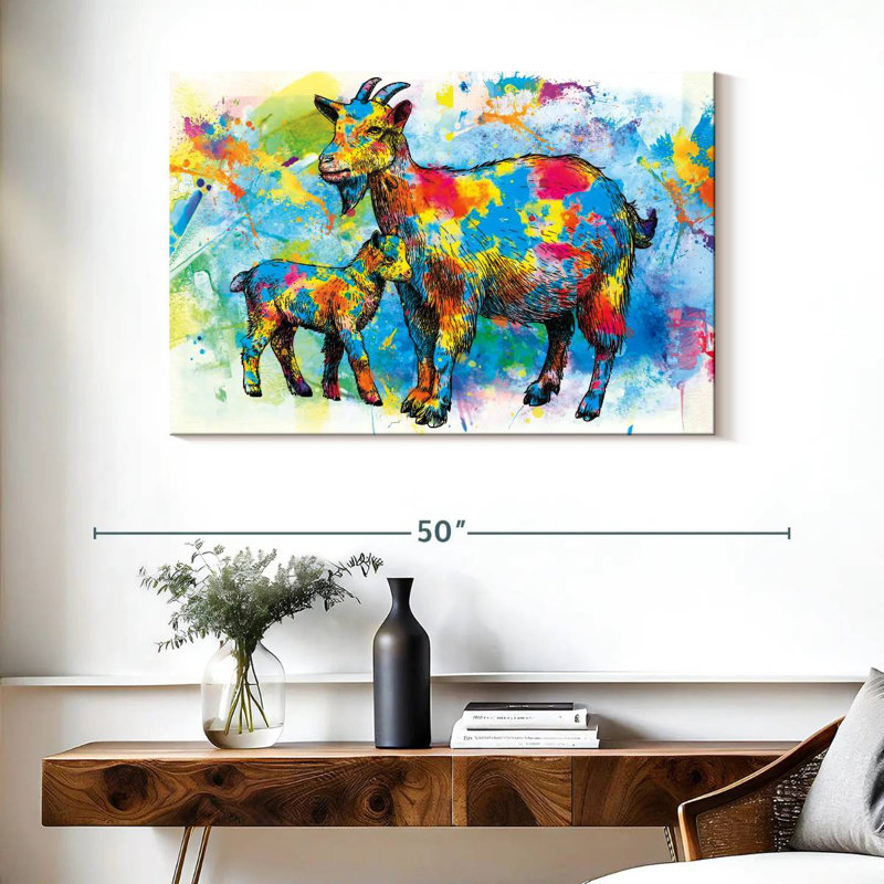 Goats Paint Splash, 26" H x 39" W