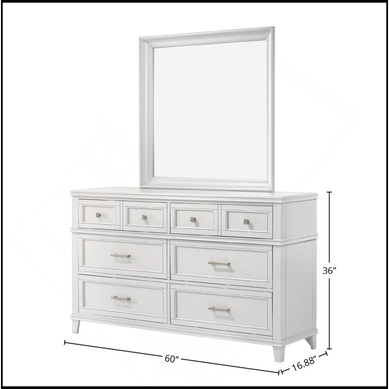 Commode 6 tiroirs blanche, Blanc