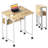 Folding Desk Small Rolling Desk With Storage Shelf,24.8 Inch Foldable Computer Desk With Wheels For Small Space,Easy Assembly,Oak