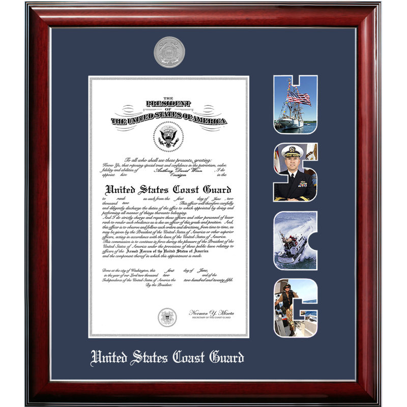 Cadre photo classique « coast guard certificate », 10 po x 14 po