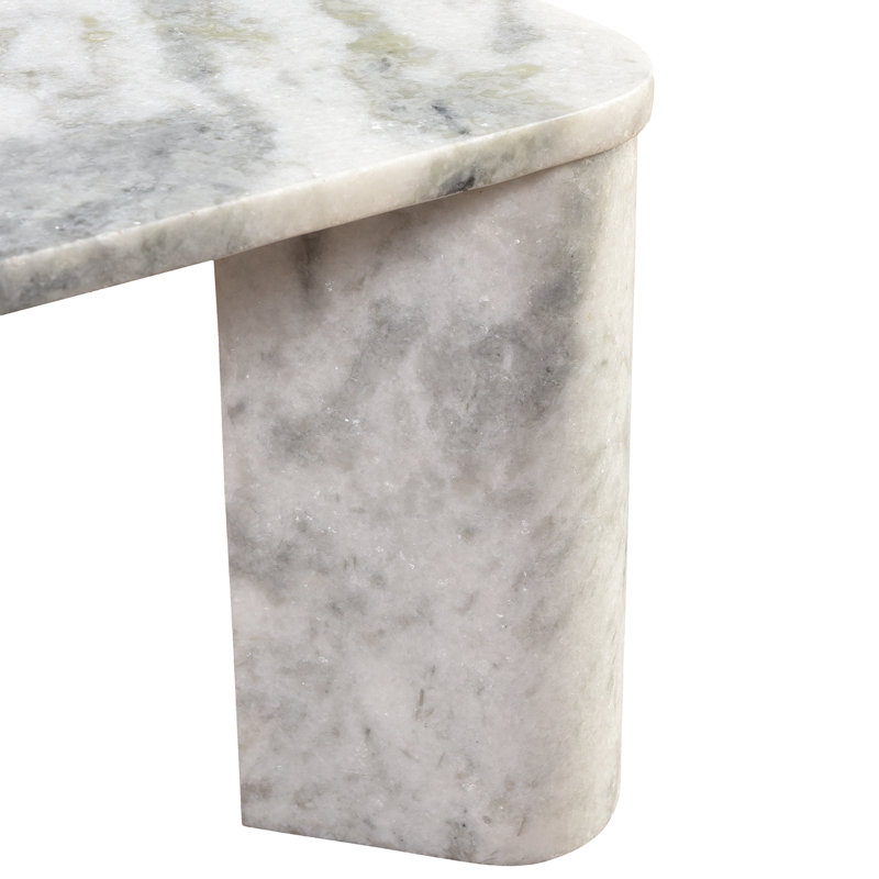 Adile Marble Coffee Table, White/Gray