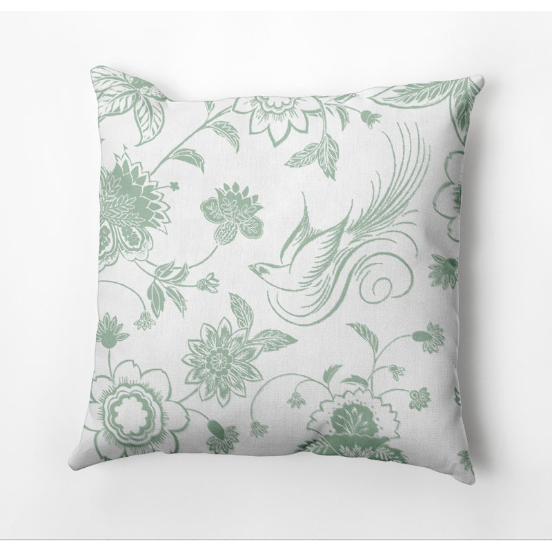 Housse de coussin d'extérieur carré Botanical Blooms, 20 po x 20 po, Vert