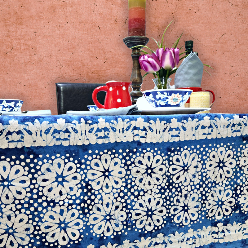 Floral Burst 100% Cotton Tablecloth Collection, 90" x 60"