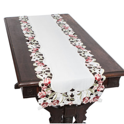 Weathers Embroidered Cutwork Table Runner
