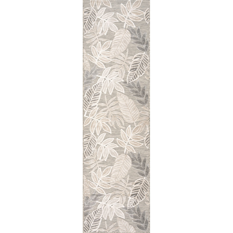Tapis floral gris Daisy, Tapis de couloir 2 pi 2 po x 7 pi 3 po