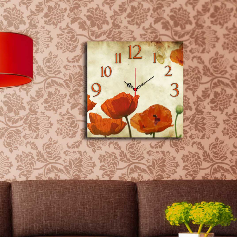Horloge murale élégante 15,7 po x 15,7 po | 100% panneau de fibres à densité moyenne, épaisseur: 0,2 pouce | Décoration élégante pour le salon, la chambre à coucher et le bureau | Design moderne avec une esthétique minimaliste
