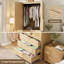 Armoire 70 "en bois avec 2 portes et 3 tiroirs, armoire de chambre à coucher avec tablette suspendue